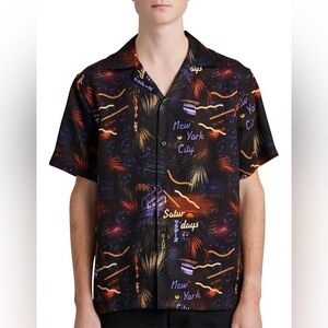 Saturdays New York City Canty Midnight Paradise Black Short Sleeve Shirt Medium